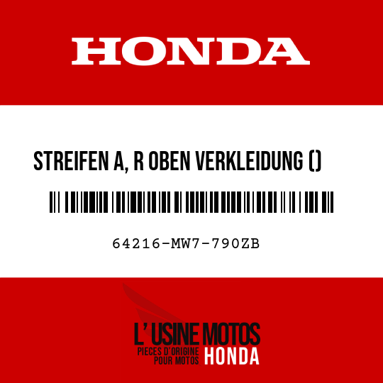image de 64216-MW7-790ZB STREIFEN A, R OBEN VERKLEIDUNG () TYPE6 
