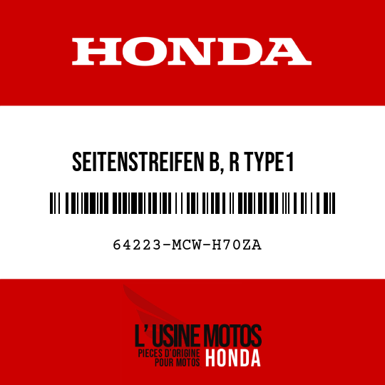 image de 64223-MCW-H70ZA SEITENSTREIFEN B, R TYPE1