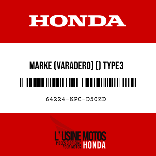 image de 64224-KPC-D50ZD MARKE (VARADERO) () TYPE3