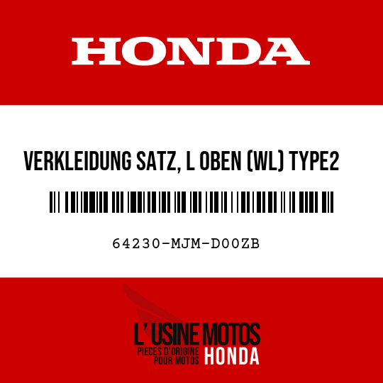 image de 64230-MJM-D00ZB VERKLEIDUNG SATZ, L OBEN (WL) TYPE2