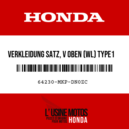 image de 64230-MKP-DN0ZC VERKLEIDUNG SATZ, V OBEN (WL) TYPE1