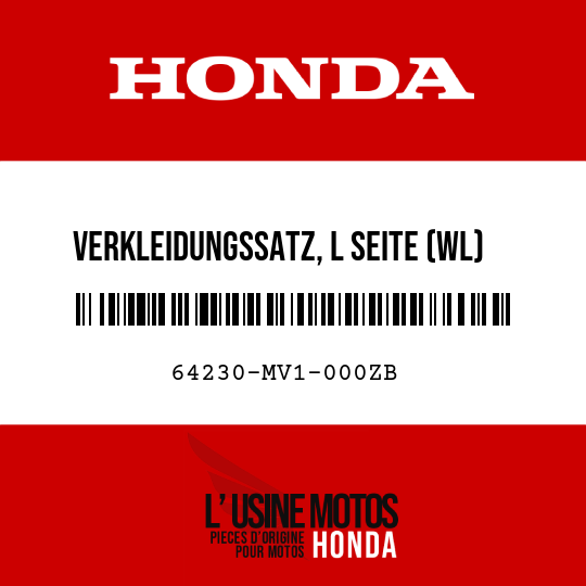 image de 64230-MV1-000ZB VERKLEIDUNGSSATZ, L SEITE (WL) NH138/TYPE2