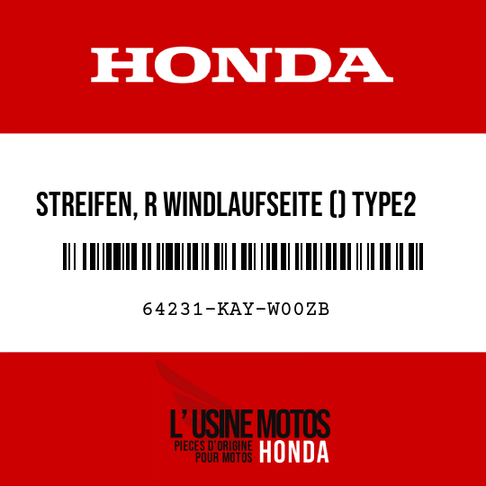 image de 64231-KAY-W00ZB STREIFEN, R WINDLAUFSEITE () TYPE2