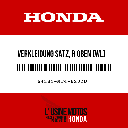image de 64231-MT4-620ZD VERKLEIDUNG SATZ, R OBEN (WL) NH193P/TYPE2 