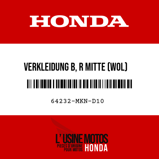 image de 64232-MKN-D10 VERKLEIDUNG B, R MITTE (WOL)