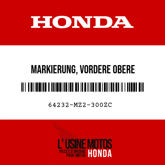 image de 64232-MZ2-300ZC MARKIERUNG, VORDERE OBERE WINDLAUFABDECKUNG TYPE14
