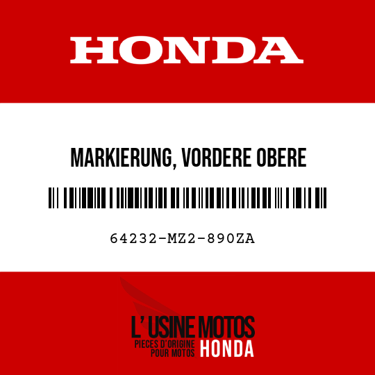 image de 64232-MZ2-890ZA MARKIERUNG, VORDERE OBERE WINDLAUFABDECKUNG TYPE16 