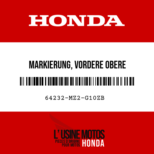 image de 64232-MZ2-G10ZB MARKIERUNG, VORDERE OBERE WINDLAUFABDECKUNG () TYPE27