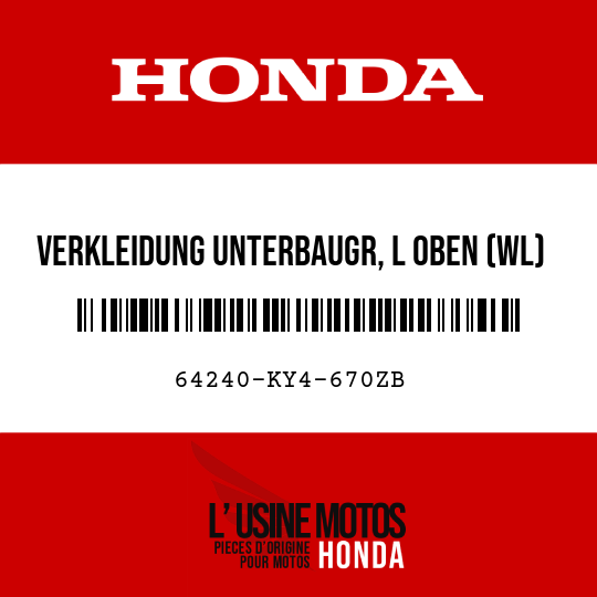 image de 64240-KY4-670ZB VERKLEIDUNG UNTERBAUGR, L OBEN (WL) TYPE9 