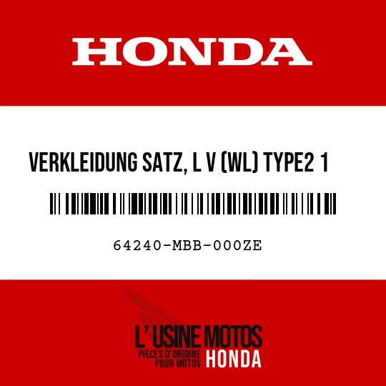 image de 64240-MBB-000ZE VERKLEIDUNG SATZ, L V (WL) TYPE2 1 