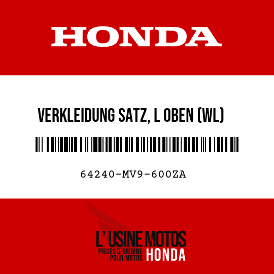 image de 64240-MV9-600ZA VERKLEIDUNG SATZ, L OBEN (WL) R134/TYPE1 