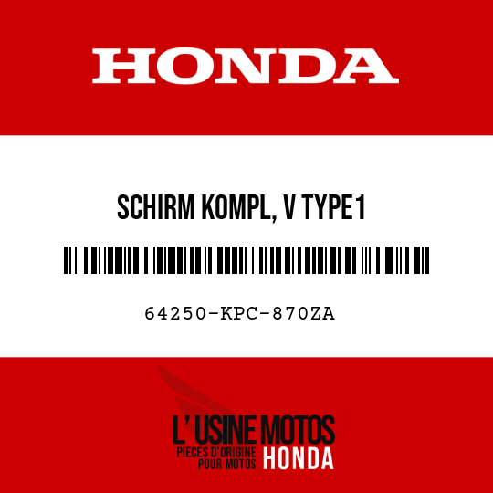 image de 64250-KPC-870ZA SCHIRM KOMPL, V TYPE1