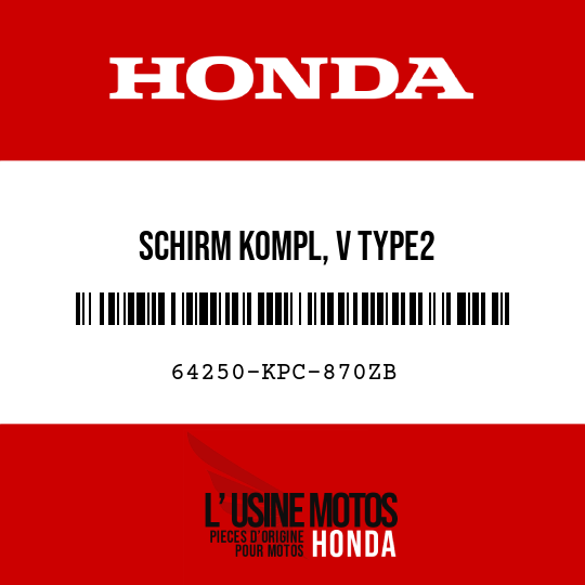 image de 64250-KPC-870ZB SCHIRM KOMPL, V TYPE2