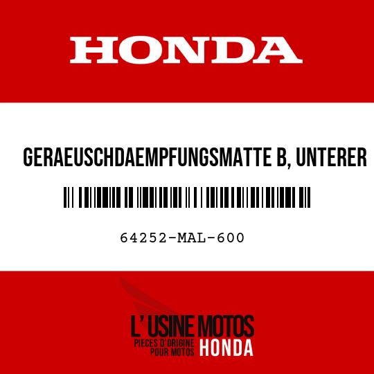 image de 64252-MAL-600 GERAEUSCHDAEMPFUNGSMATTE B, UNTERER WINDLAUF