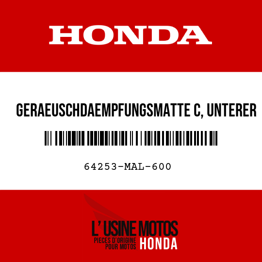 image de 64253-MAL-600 GERAEUSCHDAEMPFUNGSMATTE C, UNTERER WINDLAUF