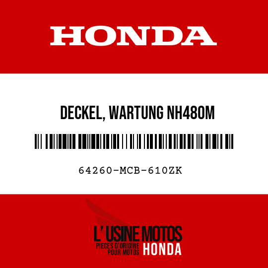 image de 64260-MCB-610ZK DECKEL, WARTUNG NH480M 