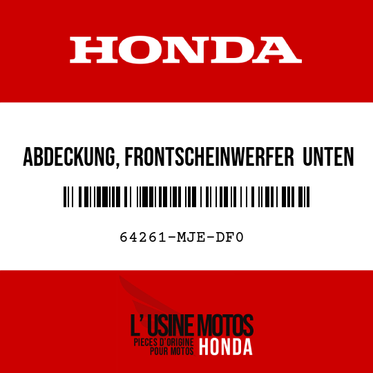 image de 64261-MJE-DF0 ABDECKUNG, FRONTSCHEINWERFER UNTEN