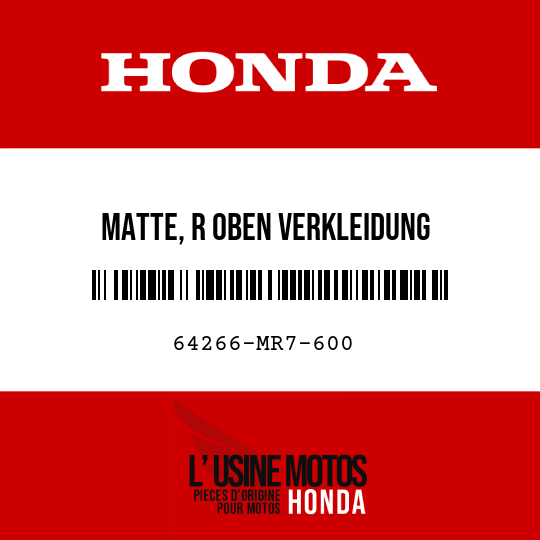 image de 64266-MR7-600 MATTE, R OBEN VERKLEIDUNG HITZESCHUTZ