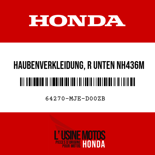 image de 64270-MJE-D00ZB HAUBENVERKLEIDUNG, R UNTEN NH436M