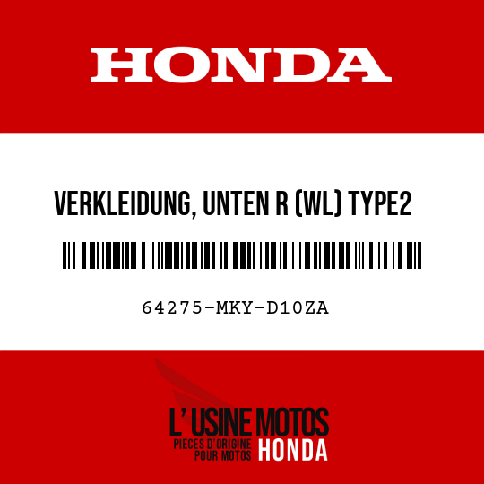 image de 64275-MKY-D10ZA VERKLEIDUNG, UNTEN R (WL) TYPE2
