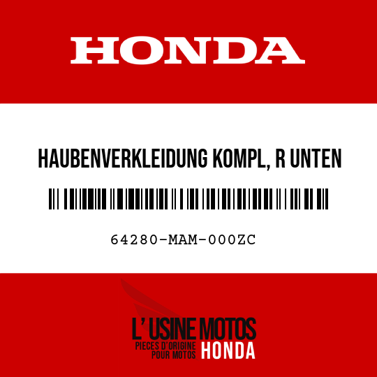 image de 64280-MAM-000ZC HAUBENVERKLEIDUNG KOMPL, R UNTEN R176C 