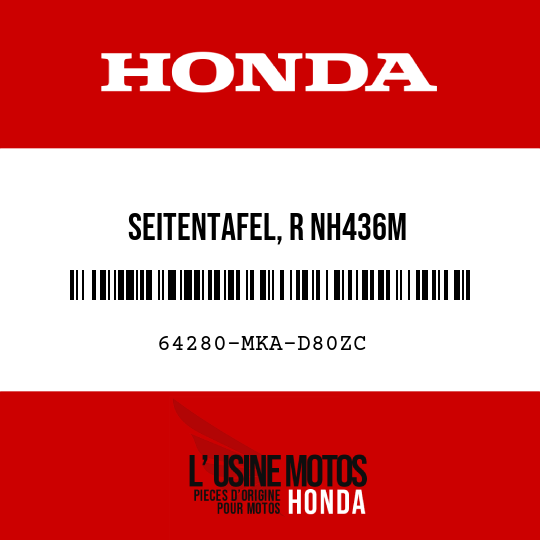 image de 64280-MKA-D80ZC SEITENTAFEL, R NH436M