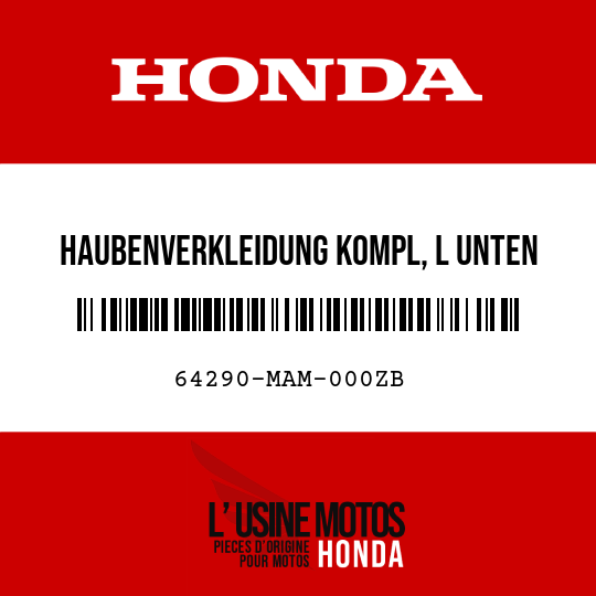 image de 64290-MAM-000ZB HAUBENVERKLEIDUNG KOMPL, L UNTEN RP151P 