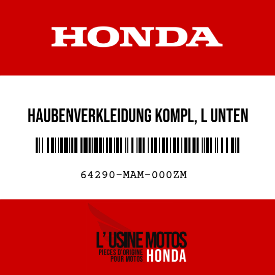 image de 64290-MAM-000ZM HAUBENVERKLEIDUNG KOMPL, L UNTEN G167P 