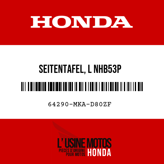 image de 64290-MKA-D80ZF SEITENTAFEL, L NHB53P