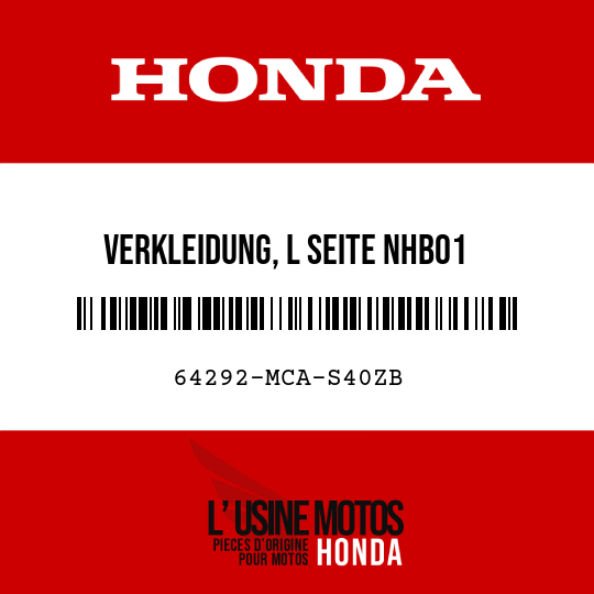 image de 64292-MCA-S40ZB VERKLEIDUNG, L SEITE NHB01