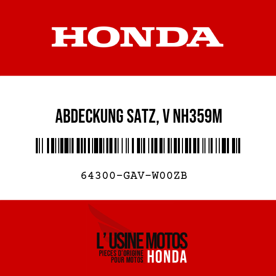 image de 64300-GAV-W00ZB ABDECKUNG SATZ, V NH359M 