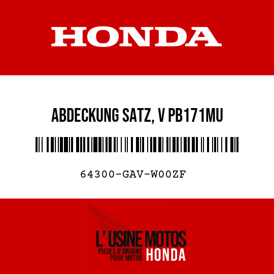 image de 64300-GAV-W00ZF ABDECKUNG SATZ, V PB171MU 