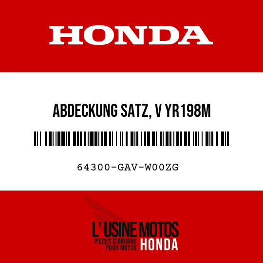 image de 64300-GAV-W00ZG ABDECKUNG SATZ, V YR198M 