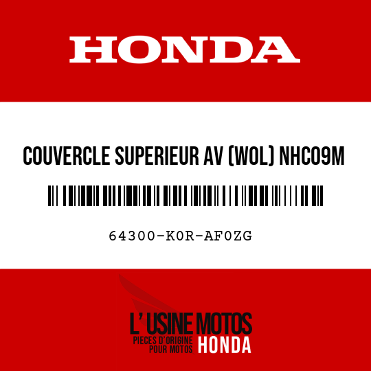 image de 64300-K0R-AF0ZG COUVERCLE SUPERIEUR AV (WOL) NHC09M