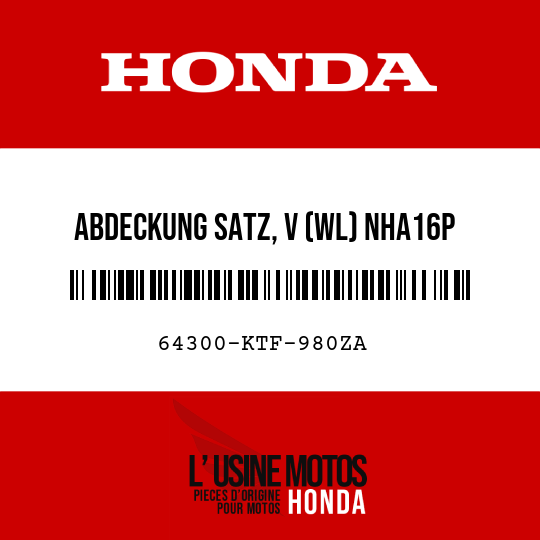 image de 64300-KTF-980ZA ABDECKUNG SATZ, V (WL) NHA16P 