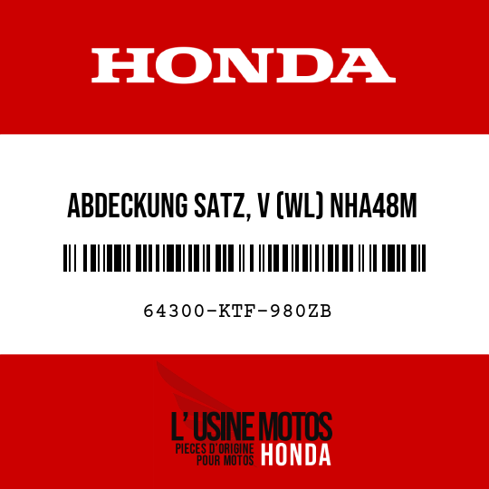 image de 64300-KTF-980ZB ABDECKUNG SATZ, V (WL) NHA48M