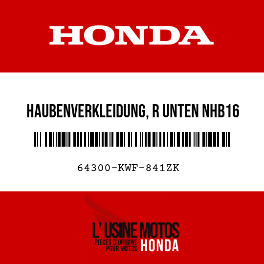 image de 64300-KWF-841ZK HAUBENVERKLEIDUNG, R UNTEN NHB16