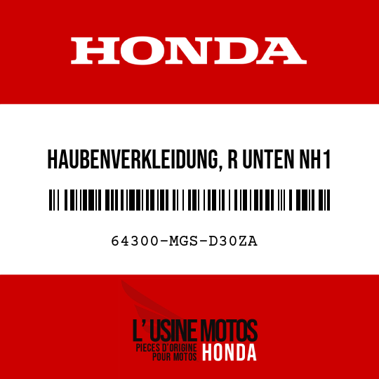 image de 64300-MGS-D30ZA HAUBENVERKLEIDUNG, R UNTEN NH1