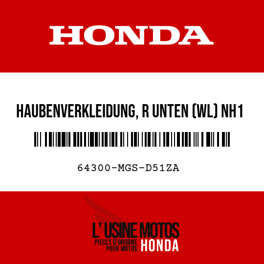 image de 64300-MGS-D51ZA HAUBENVERKLEIDUNG, R UNTEN (WL) NH1