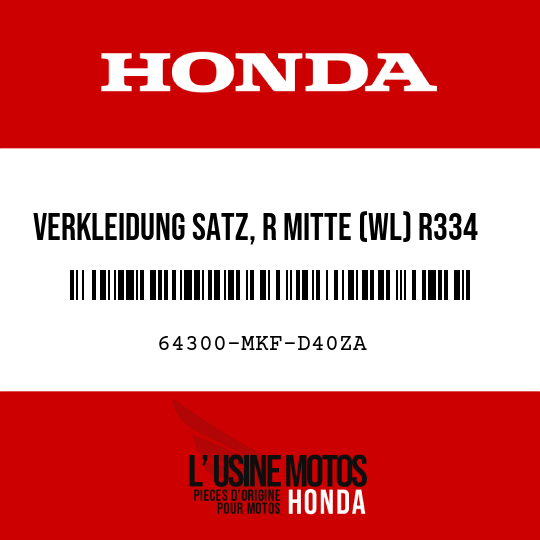 image de 64300-MKF-D40ZA VERKLEIDUNG SATZ, R MITTE (WL) R334