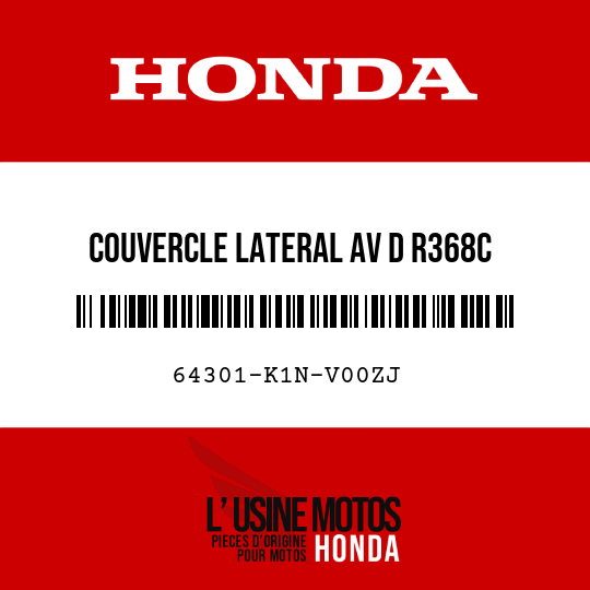 image de 64301-K1N-V00ZJ COUVERCLE LATERAL AV D R368C