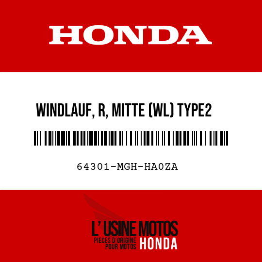 image de 64301-MGH-HA0ZA WINDLAUF, R, MITTE (WL) TYPE2