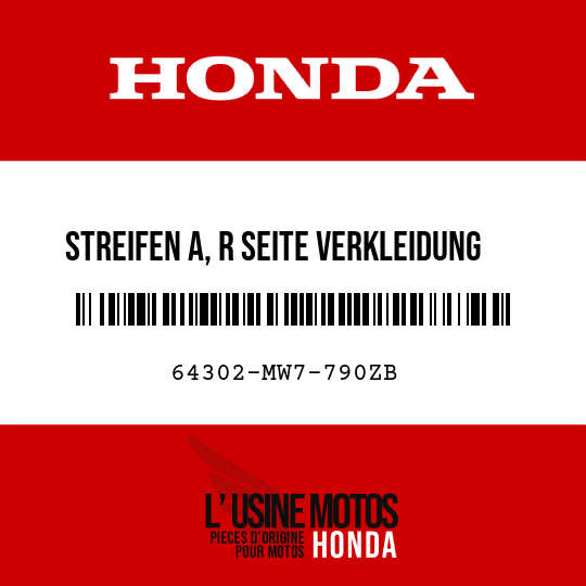 image de 64302-MW7-790ZB STREIFEN A, R SEITE VERKLEIDUNG TYPE11 