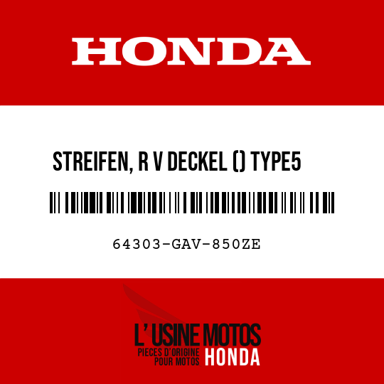 image de 64303-GAV-850ZE STREIFEN, R V DECKEL () TYPE5