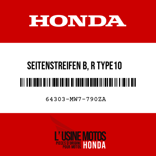 image de 64303-MW7-790ZA SEITENSTREIFEN B, R TYPE10 