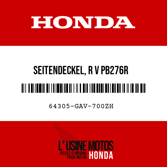 image de 64305-GAV-700ZH SEITENDECKEL, R V PB276R 