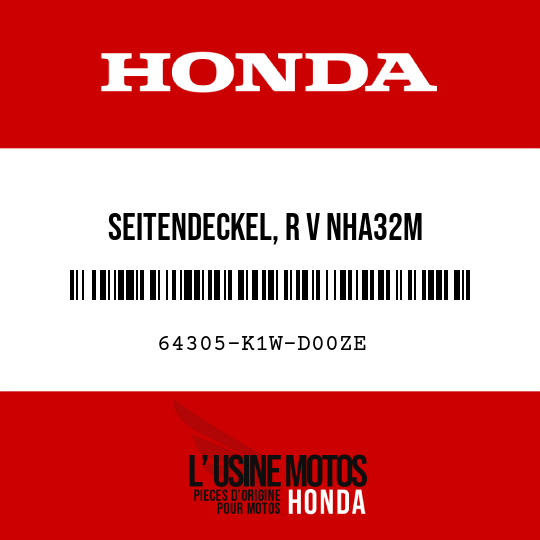 image de 64305-K1W-D00ZE SEITENDECKEL, R V NHA32M