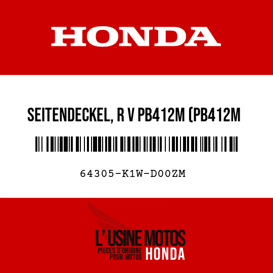image de 64305-K1W-D00ZM SEITENDECKEL, R V PB412M (PB412M MONDBLAUMETALLIC)