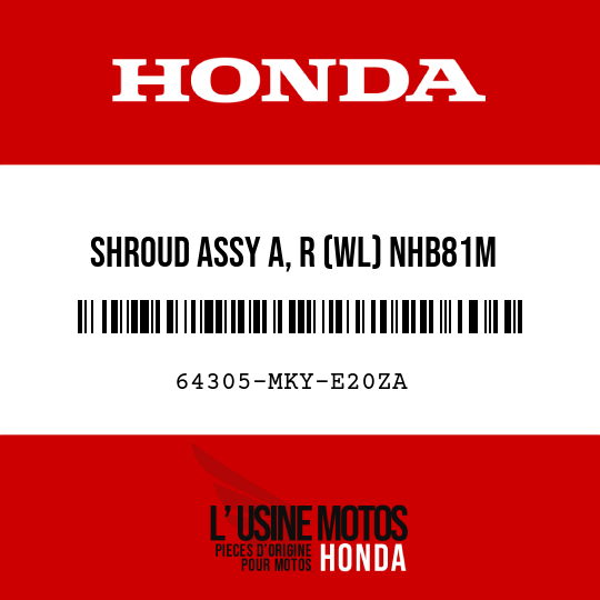 image de 64305-MKY-E20ZA SHROUD ASSY A, R (WL) NHB81M (NHB81M MAT TVULKANISCH-SILBERMETALLIC)