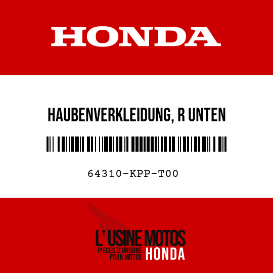 image de 64310-KPP-T00 HAUBENVERKLEIDUNG, R UNTEN